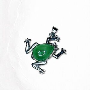 6023. Green Frog Pendant